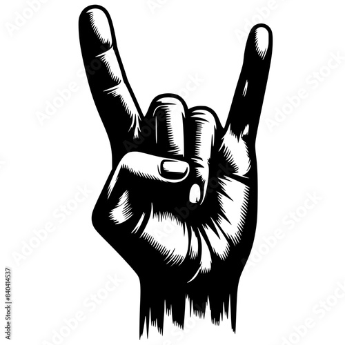 Rock n roll hand symbol silhouette
