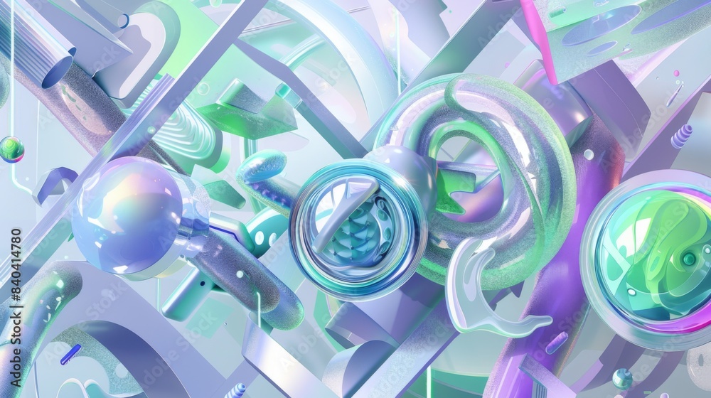 Fototapeta premium Digital illustration featuring a robotic nano machine