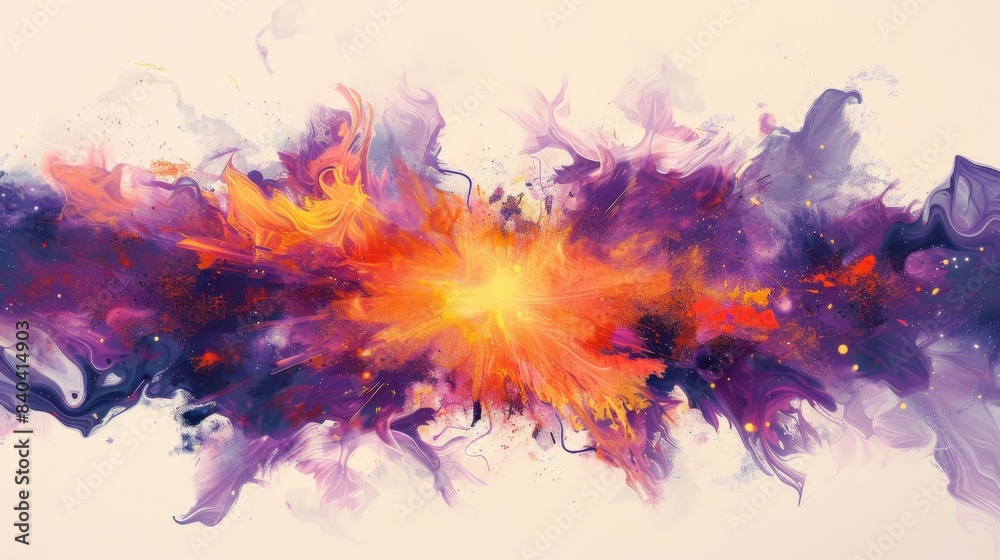 Digital illustration featuring an exploding supernova Digital illustration featuring an exploding supernova