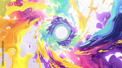 Digital illustration featuring a lysergic spiraling pattern