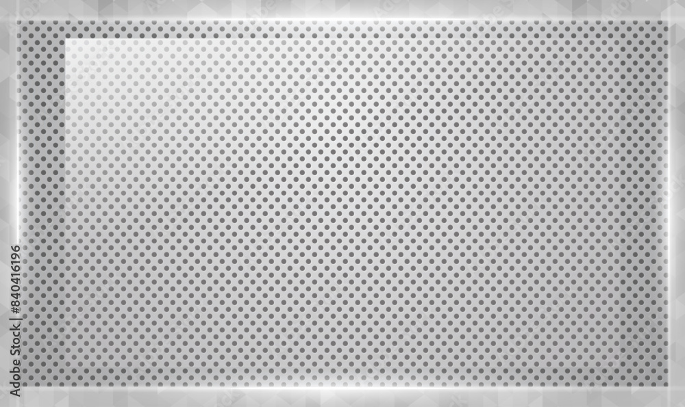 Perforated white metal panel background. White metal plate with dots. Glass transparent panel on perforated metal sheet. Futuristic metal surface. Carbon fiber technology background. Premium Vector. Perforated white metal panel background. White metal plate with dots. Glass transparent panel on perforated metal sheet. Futuristic metal surface. Carbon fiber technology background. Premium Vector.
