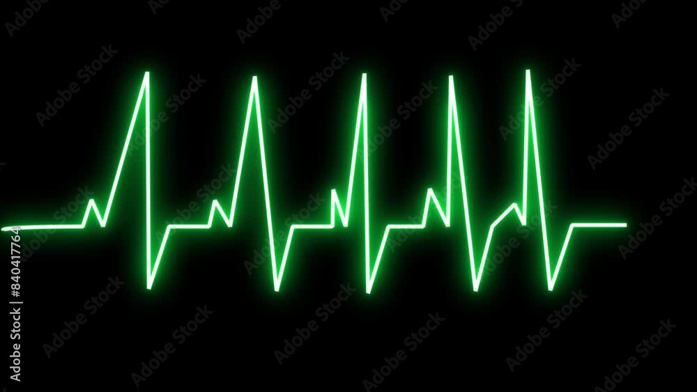 Emergency monitoring. glowing neon heart pulse heartan Emergency monitoring. glowing neon heart pulse heartan