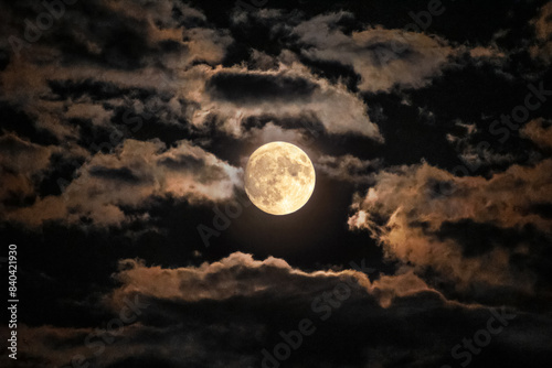 Full moon in the night sky photo