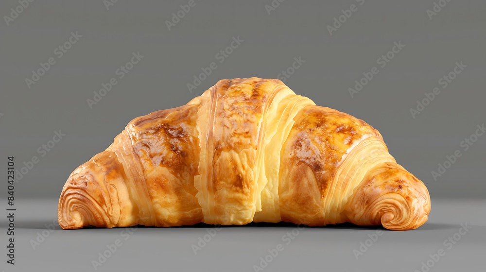 Golden brown and flaky, this freshly baked croissant is perfectly isolated on a transparent background Golden brown and flaky, this freshly baked croissant is perfectly isolated on a transparent background