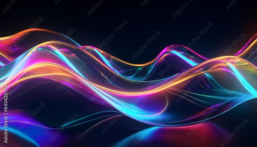 Holographic Neon Fluid Waves Holographic Neon Fluid Waves