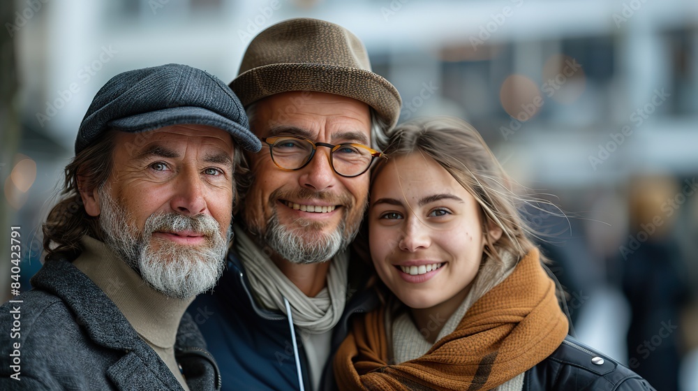 schlusselubergabe bei der completion of a new apartment germany with a couple and an estate agent.stock image