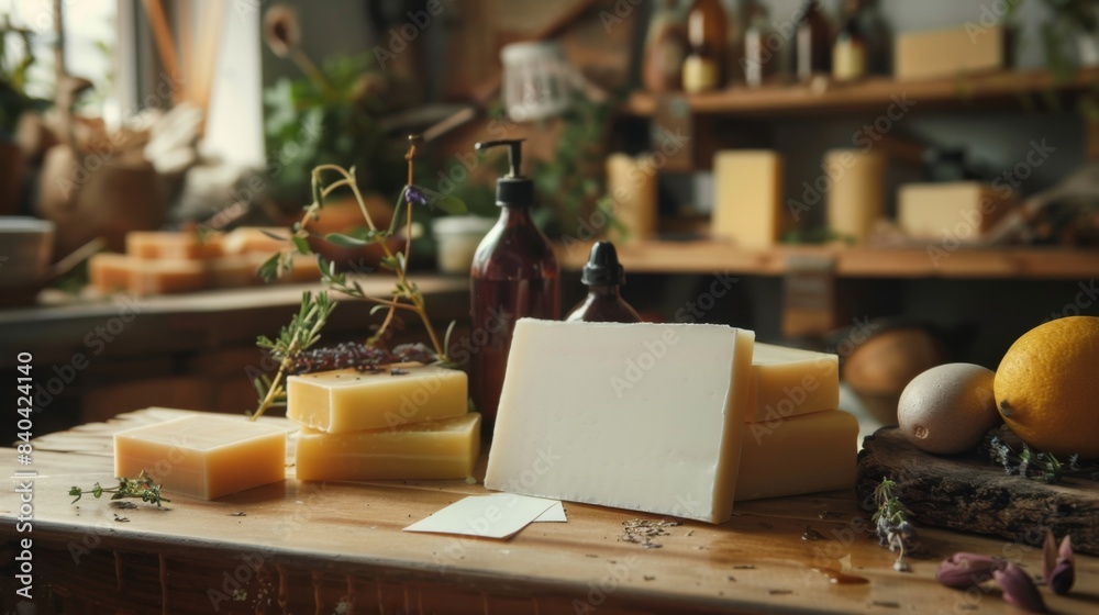 Handcrafted Elegance Artisanal Soap Making Workshop with Natural Ingredients and Business Card Blanks Handcrafted Elegance Artisanal Soap Making Workshop with Natural Ingredients and Business Card Blanks