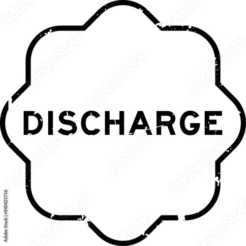 Grunge black discharge word rubber seal stamp on white background