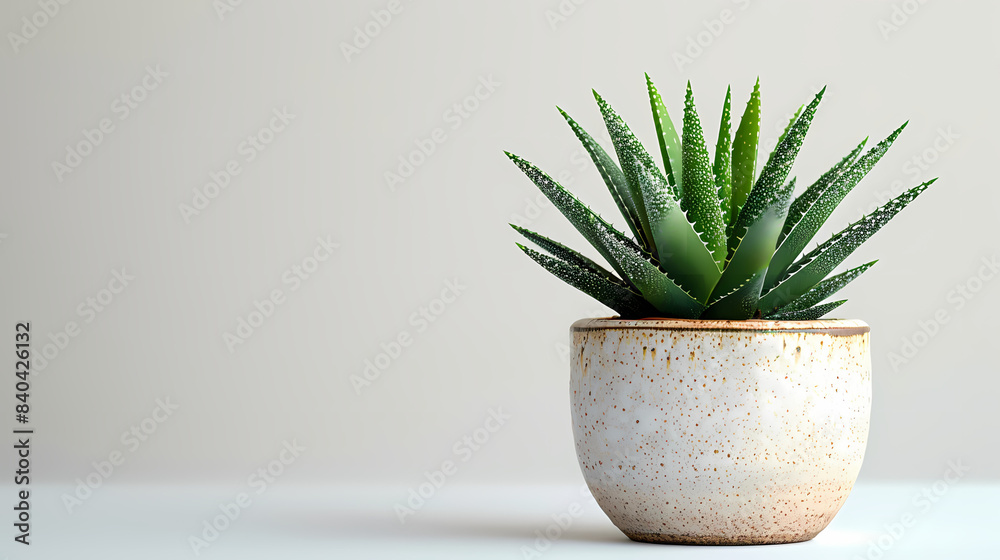 cute mini Aloe plant in a pot,white background cute mini Aloe plant in a pot,white background