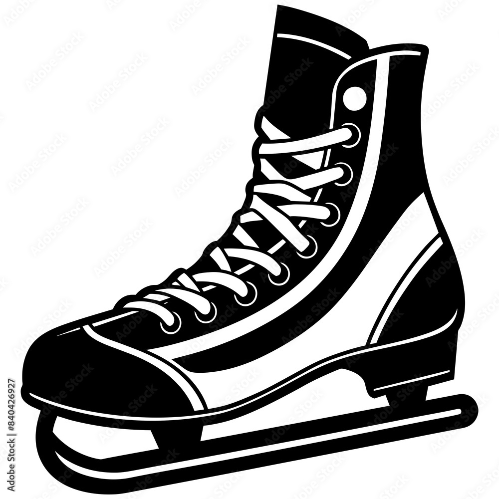 Hockey skate silhouette vector illustration Hockey skate silhouette vector illustration