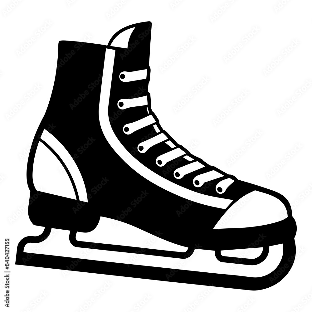 Hockey skate silhouette vector illustration Hockey skate silhouette vector illustration
