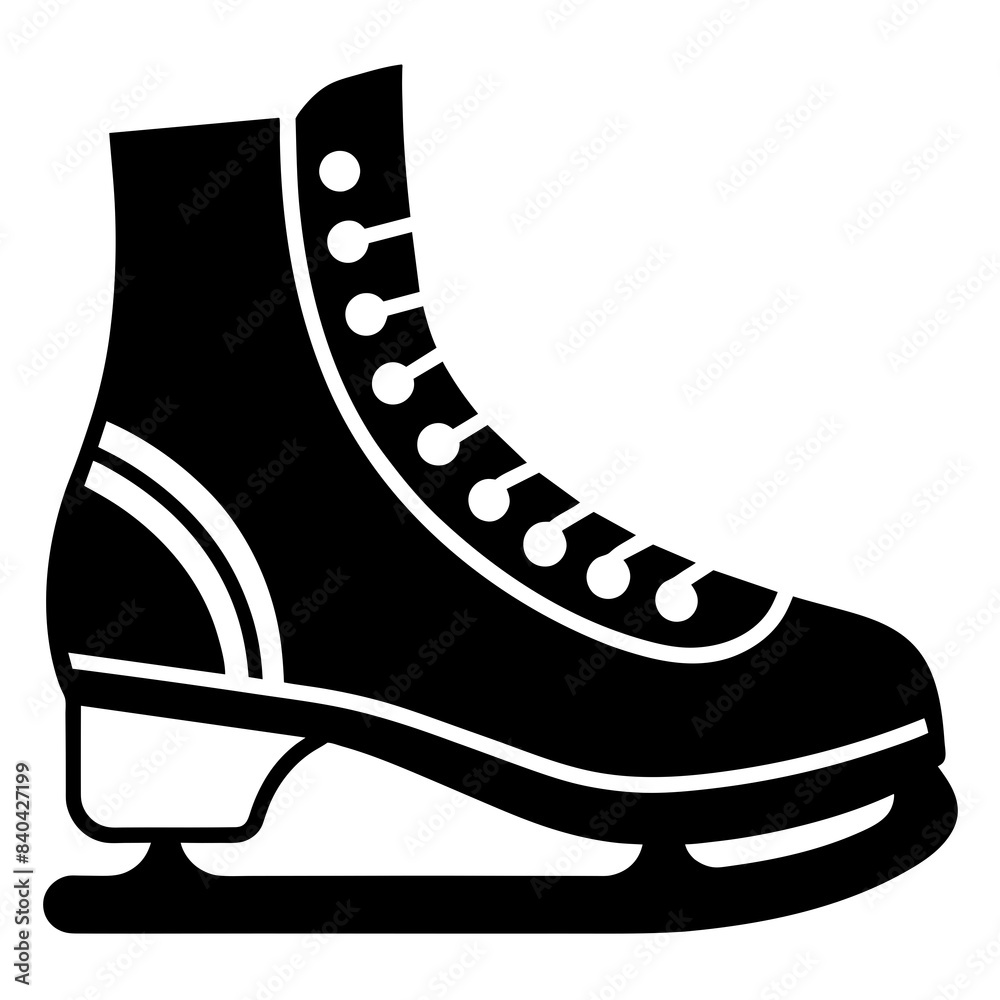 Hockey skate silhouette vector illustration Hockey skate silhouette vector illustration