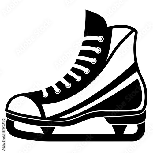Hockey skate silhouette vector illustration 