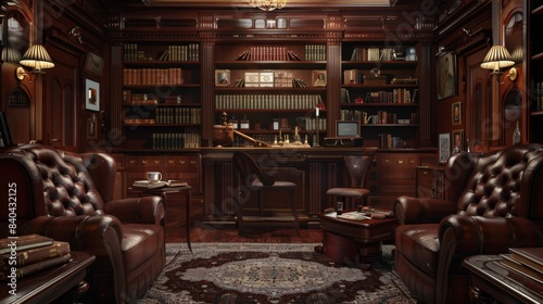 Elite Gentlemen's Club Vintage Luxury and Sophistication with Business Cards Cigars and Leather Armchairs