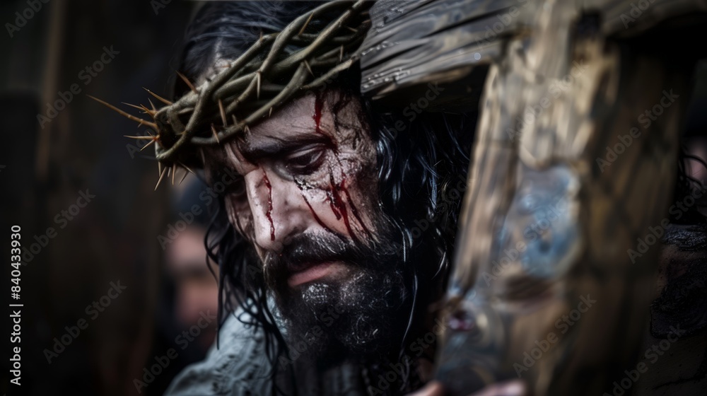  Jesus carrying the cross, a powerful symbol of sacrifice and redemption.