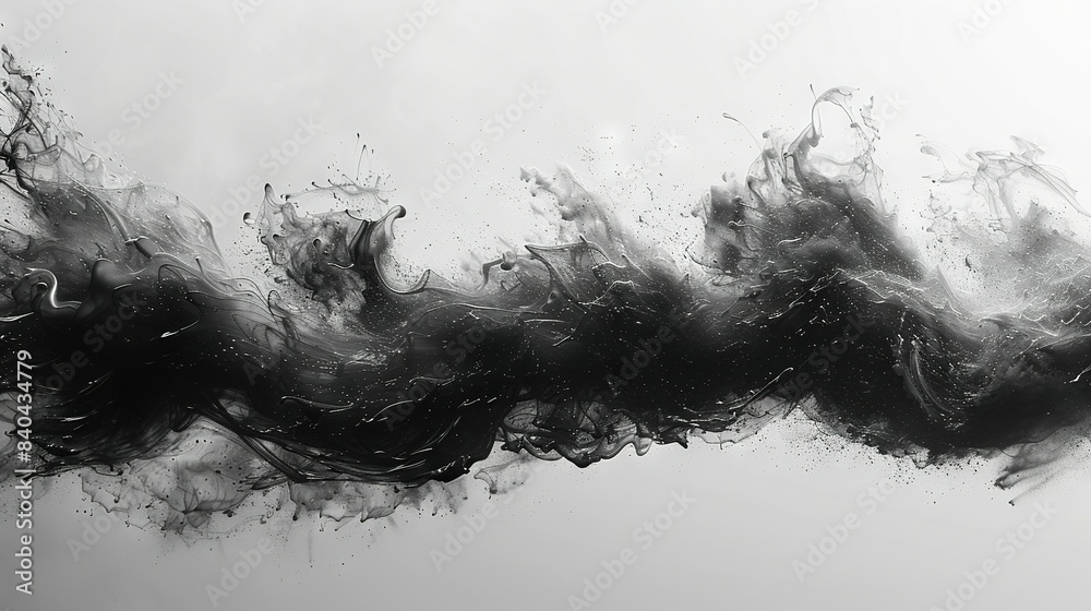 Smoke rising from the rear of a black-and-white image Smoke rising from the rear of a black-and-white image