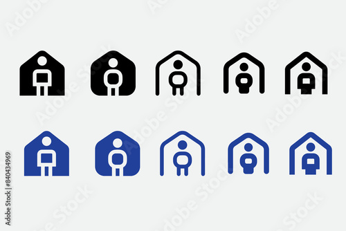 Man at Home - Vector icon illustration
