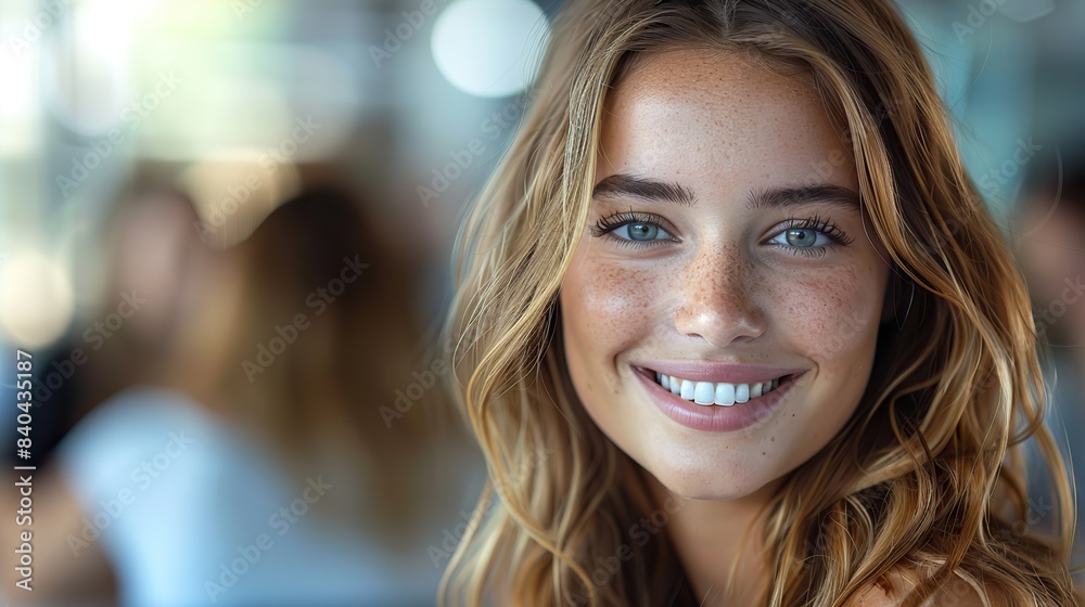 the businesswoman is smiling during a meeting at the office with her female colleagues.illustration the businesswoman is smiling during a meeting at the office with her female colleagues.illustration