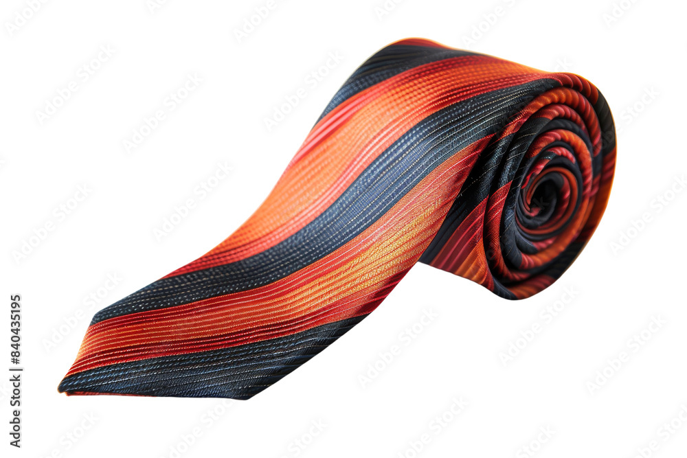 Rolled Silk Tie with Orange and Black Stripes Rolled Silk Tie with Orange and Black Stripes