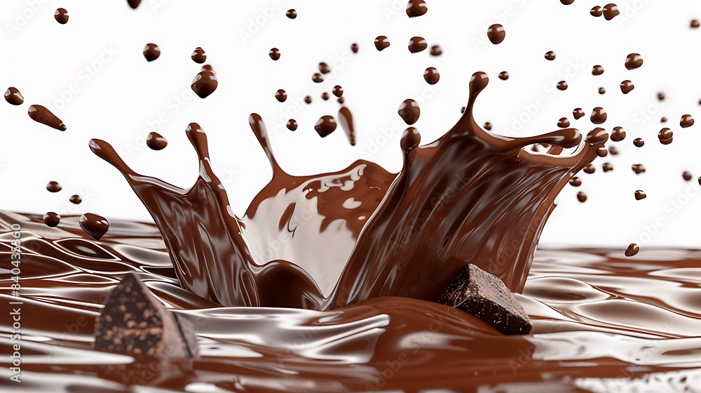 Indulge in the rich allure of chocolate with this stunning isolated splash
