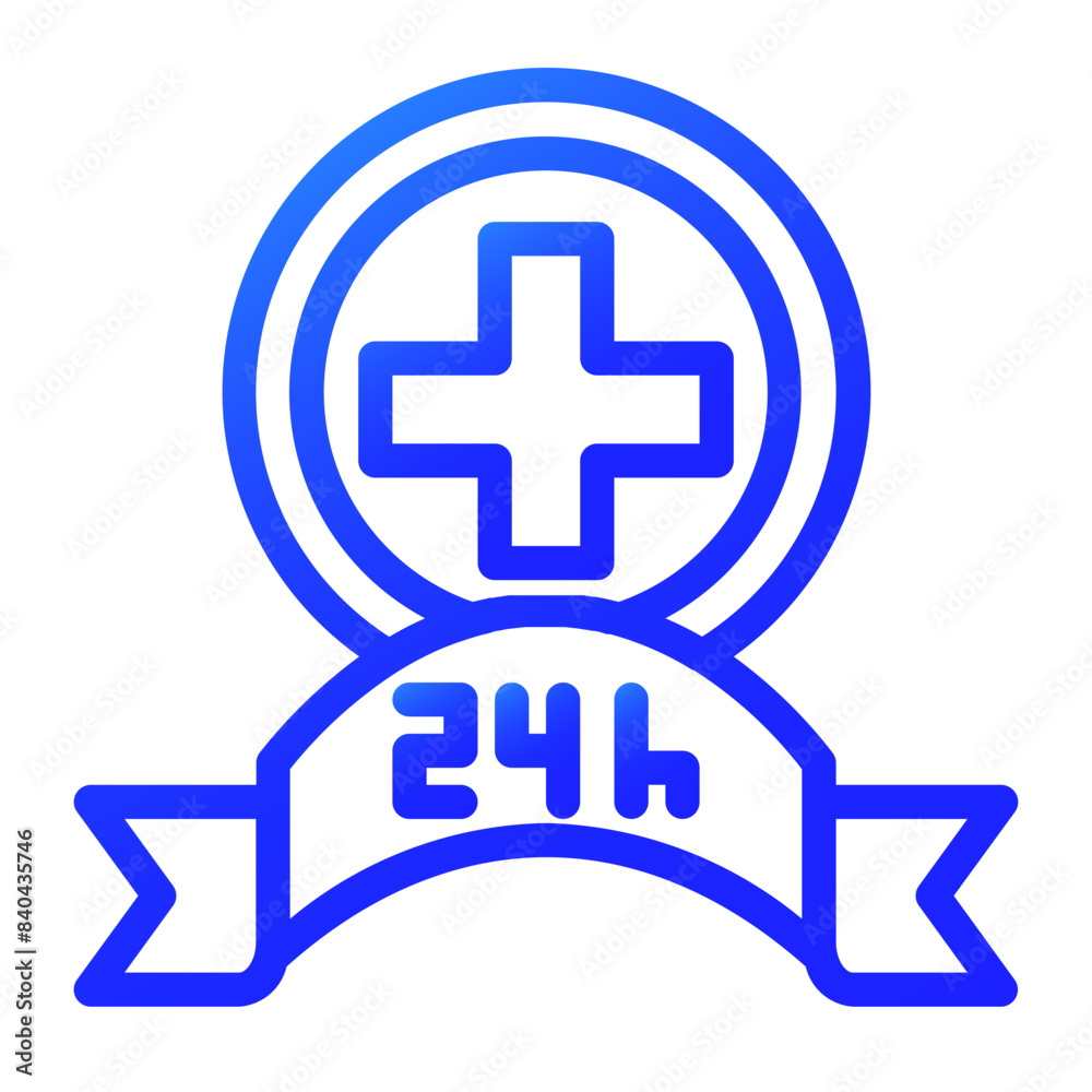 24 hour health service gradient icon 24 hour health service gradient icon
