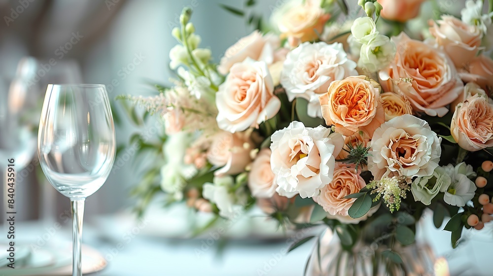 an arranged wedding reception table with flowers in close up.stock illustration an arranged wedding reception table with flowers in close up.stock illustration