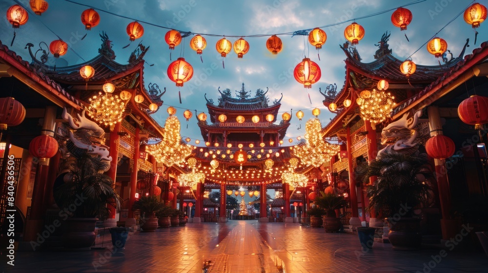 Buddha temples for Vesak are decorated with elaborate ornaments Buddha temples for Vesak are decorated with elaborate ornaments