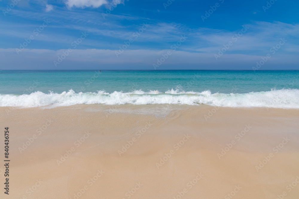 Beautiful wave on the beach, clear water, white sand in your holiday at andaman sea Phuket Thailand. Beautiful wave on the beach, clear water, white sand in your holiday at andaman sea Phuket Thailand.