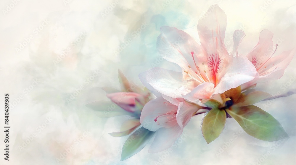 watercolor painting of an elegant azalea flower