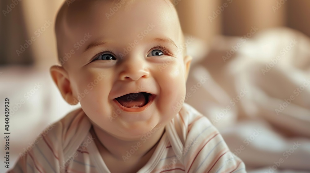 child smiling in bed child smiling in bed