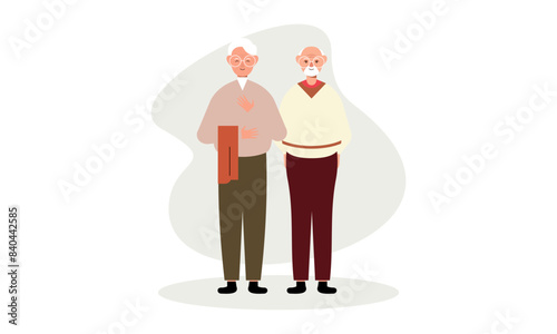 Grandfathers cartoons. Elderly People illustration