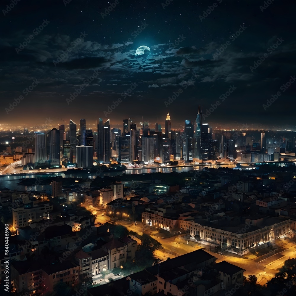 Fototapeta premium Night view of the city