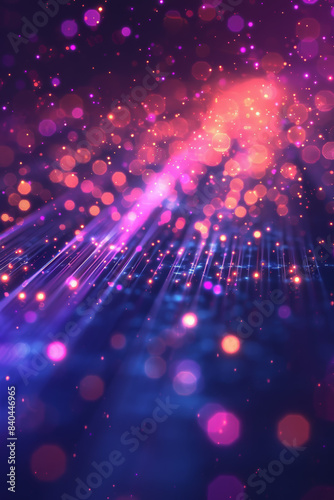Abstract background with vibrant bokeh lights in pink and purple hues. Perfect for festive, celebratory, or artistic design projects.
