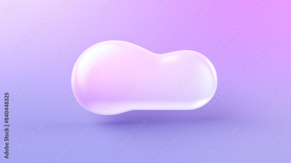 Modern speech bubble icon glowing on lilac background