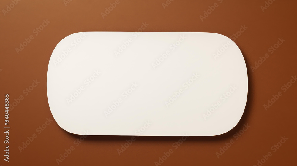 White speech bubble on brown background for text. Top view humorous concept. White speech bubble on brown background for text. Top view humorous concept.