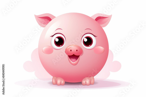 Adorable pink pig egg cartoon clipart perfect for nursery decor and childrens books.