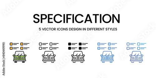 Specification icons vector set stock illustration.