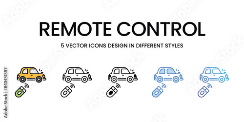 Remote Control icons vector set stock illustration.