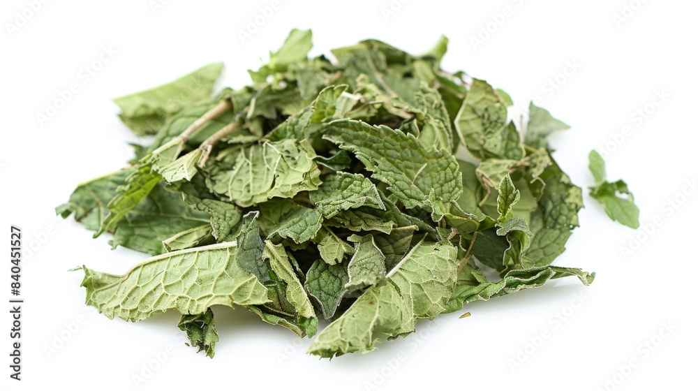 dried mint leaves Isolated on white background. cooking ingredients for healthful food concept for designer dried mint leaves Isolated on white background. cooking ingredients for healthful food concept for designer