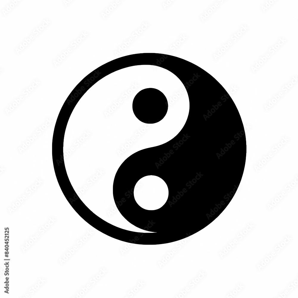 Isolated vector illustration of Yin-Yang symbol on white background.