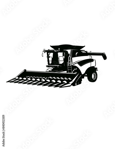 Corn Harvester | Corn Harvest | Heavy Equipment | Farming Truck | Farm Life | Grain Harvester | Agricultural Vehicle| Original Illustration | Vector and Clipart | Cutfile and Stencil