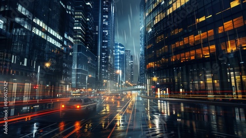 night scene of modern city © Plaifah