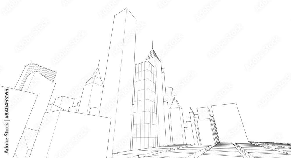 modern city panorama 3d illustration modern city panorama 3d illustration