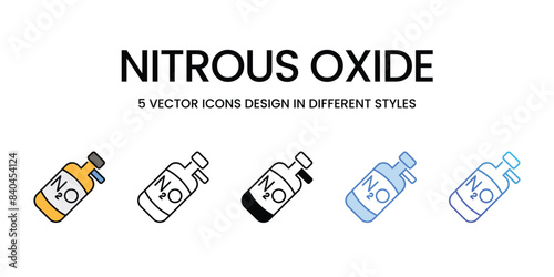 Nitrous Oxide icons vector set stock illustration.