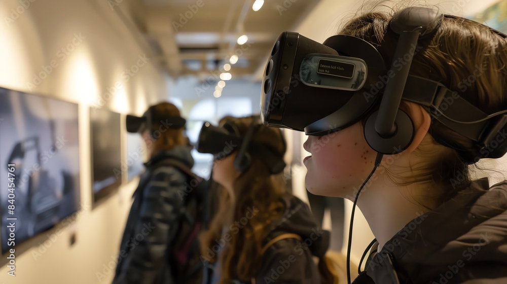 Virtual reality headsets being used by students to explore historical ...