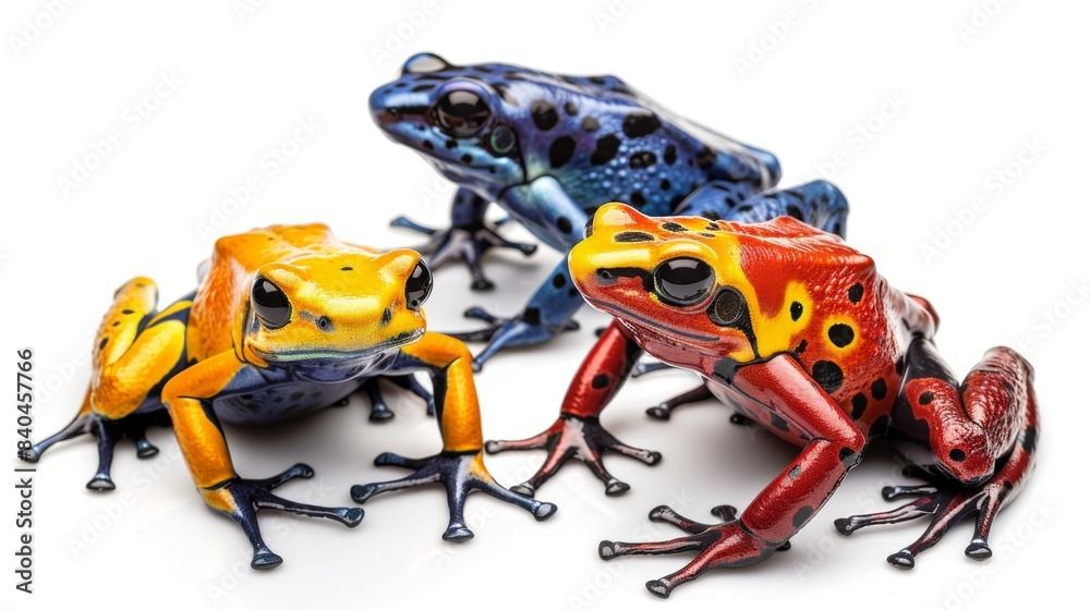 poisonous frogs Isolated on white background. Poisonous animals concept for designer poisonous frogs Isolated on white background. Poisonous animals concept for designer