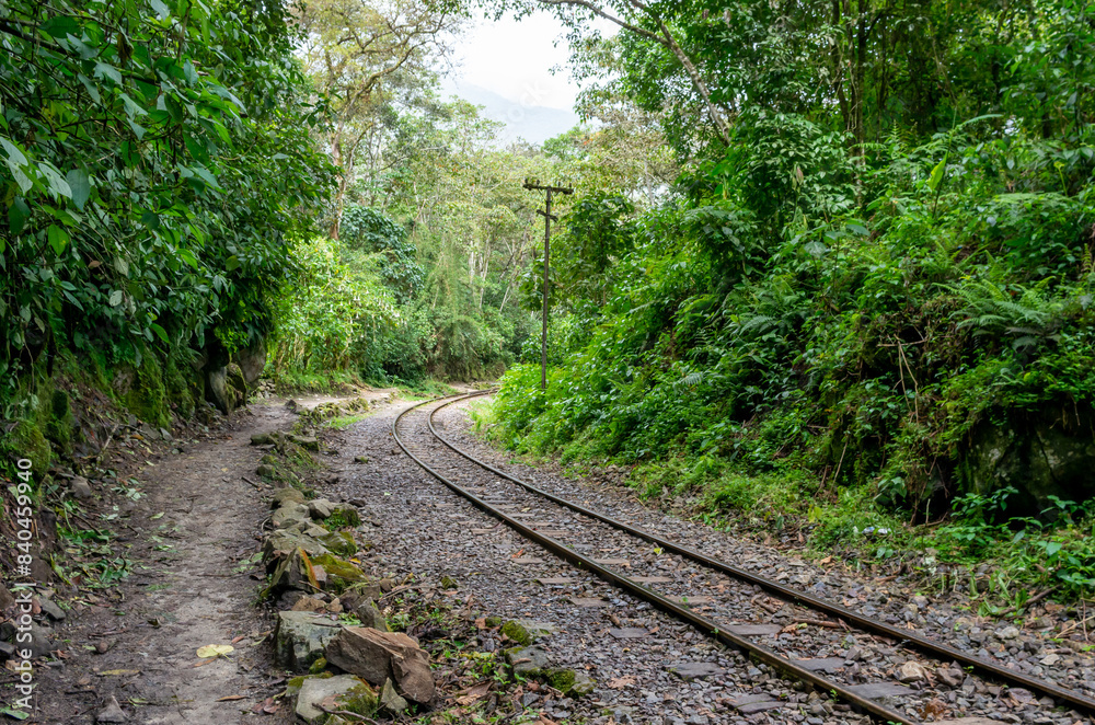 Railway connecting Cusco and Machu Picchu in Peru Railway connecting Cusco and Machu Picchu in Peru