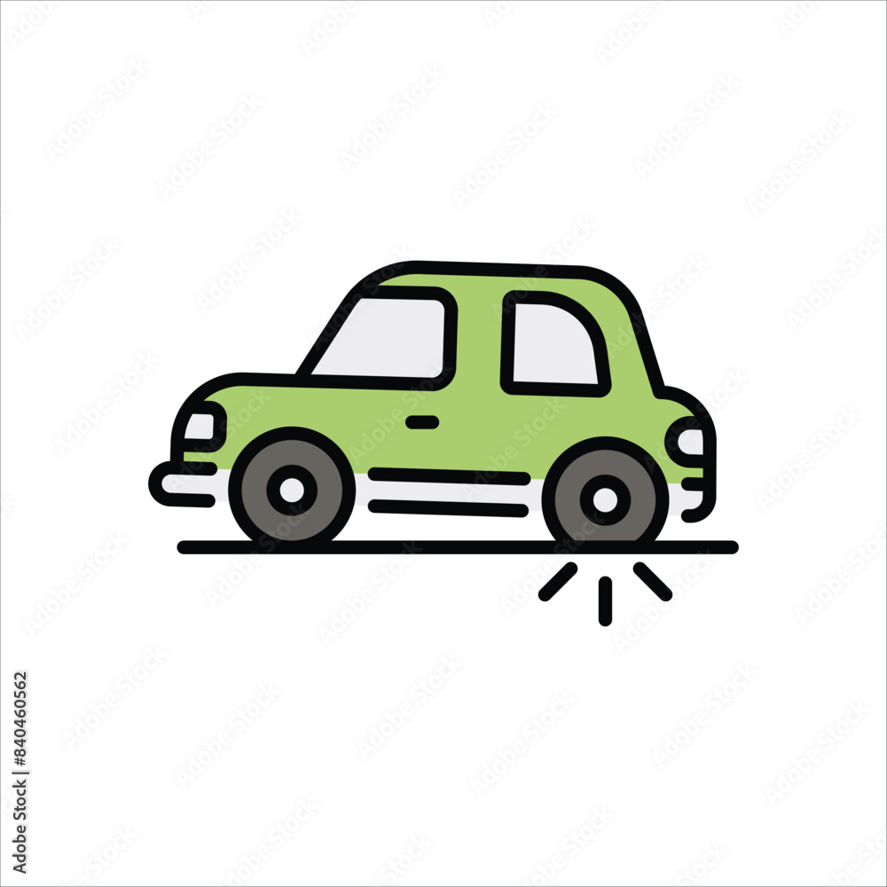 Flat Tire vector icon Flat Tire vector icon