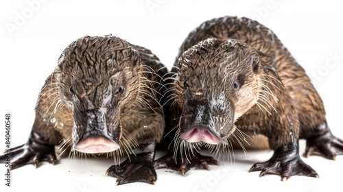 venomous platypuses Isolated on white background. © saritwat