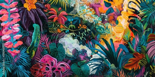 Psychedelic Paradise: A Vibrant Jungle Landscape